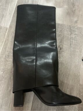 Madden Girl Black Mid-Calf Block Heel Boots